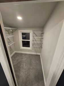 Closet with organizer.