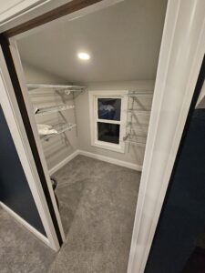 Closet with organizer.