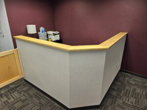 desk after custom wood top